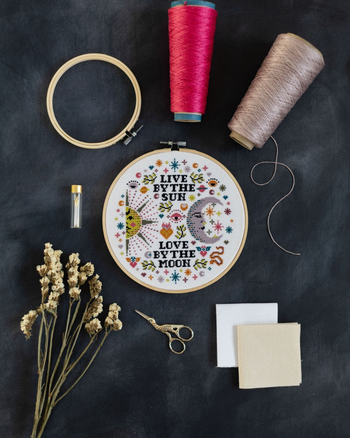 'Love By The Moon' Cross Stitch Kit