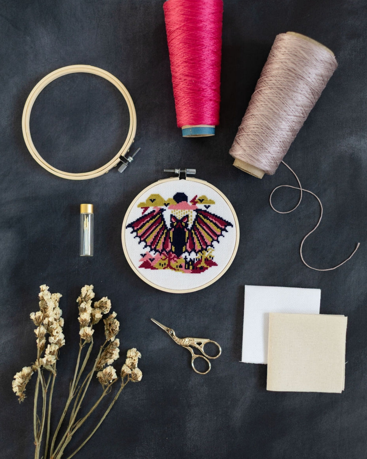 'The Gothic Bat' Cross Stitch Kit