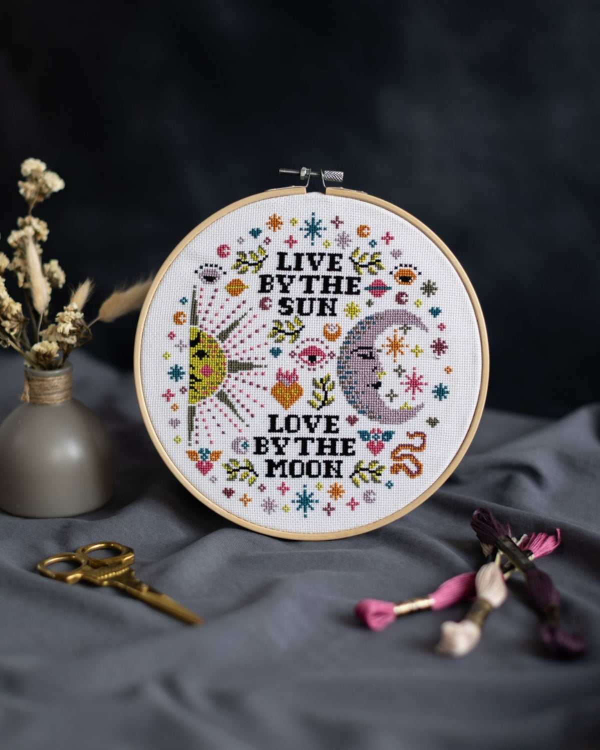 'Love By The Moon' Cross Stitch Kit
