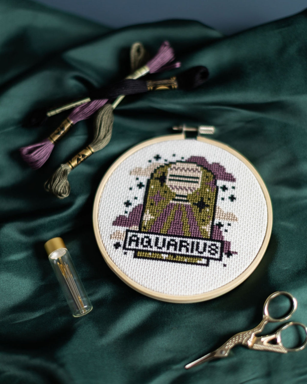 'Aquarius' Zodiac Cross Stitch Kit