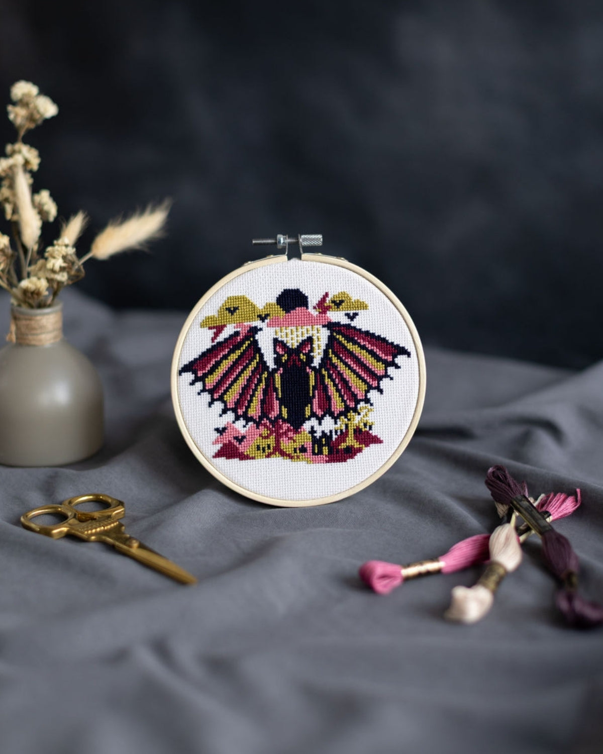 'The Gothic Bat' Cross Stitch Kit