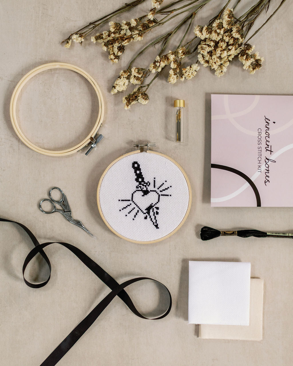 'Heart & Dagger' Cross Stitch Kit