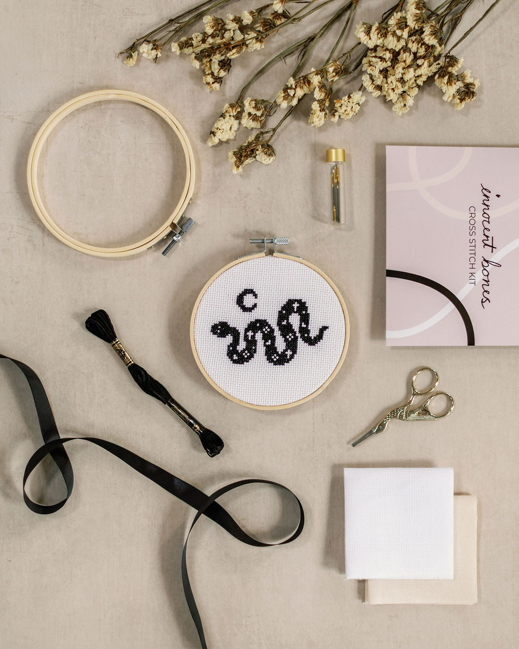 'Snake & Moon' Cross Stitch Kit