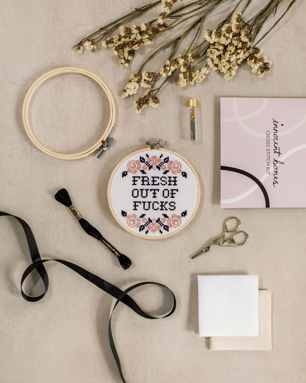 'Fresh Out Of Fucks' Cross Stitch Kit