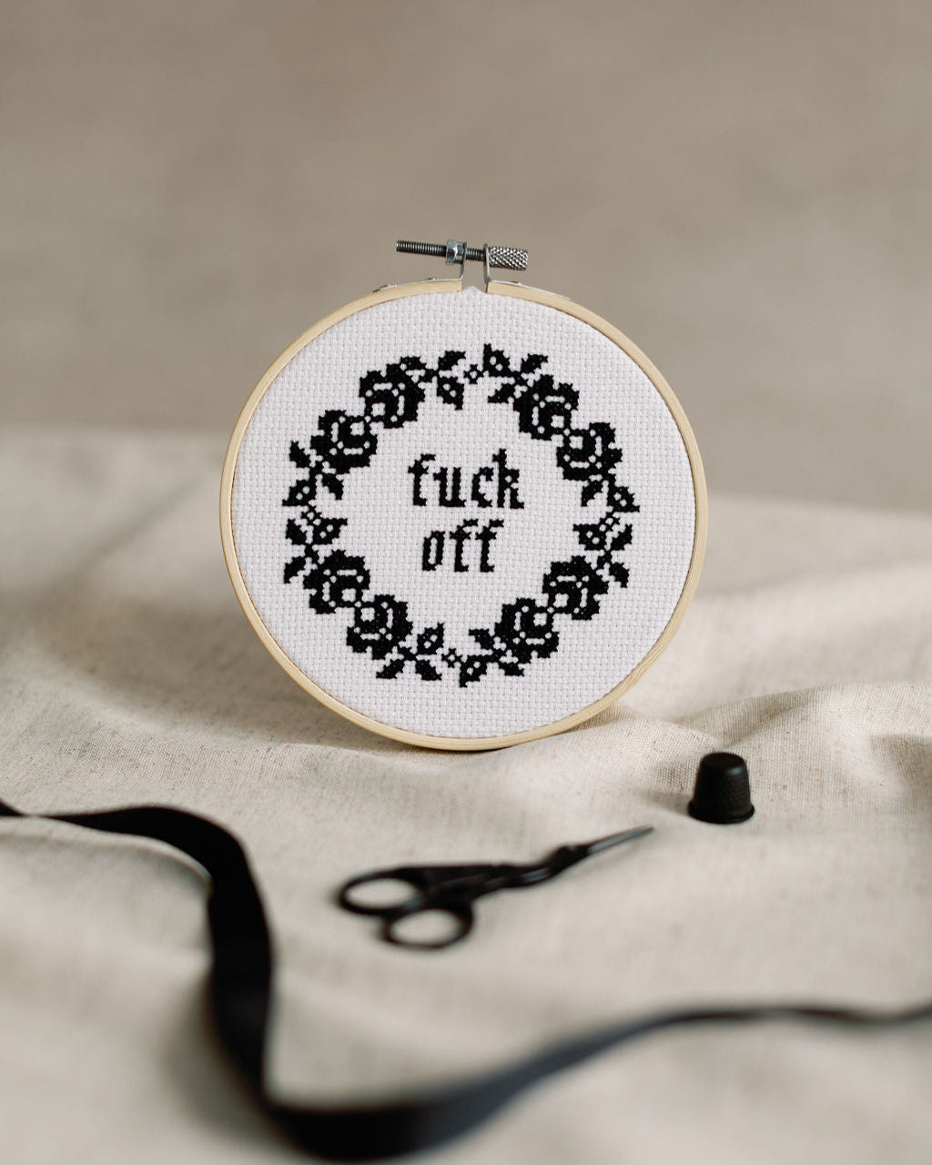 'Fuck Off' Cross Stitch Kit