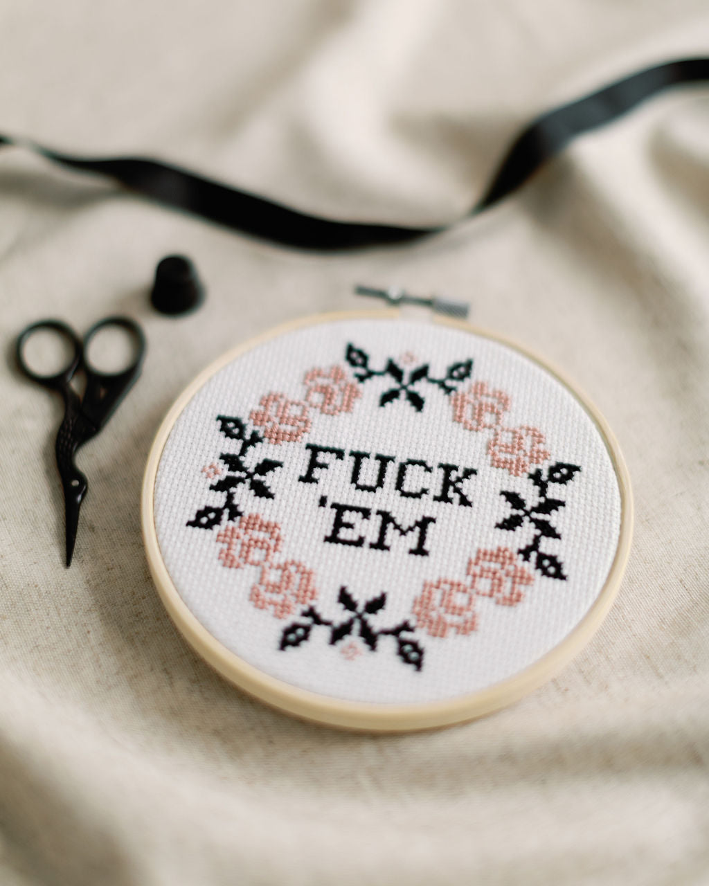 'Fuck 'Em' Cross Stitch Kit