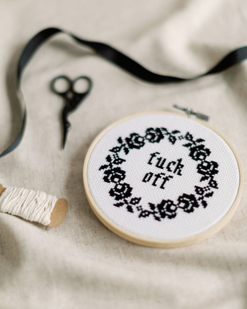 'Fuck Off' Cross Stitch Kit
