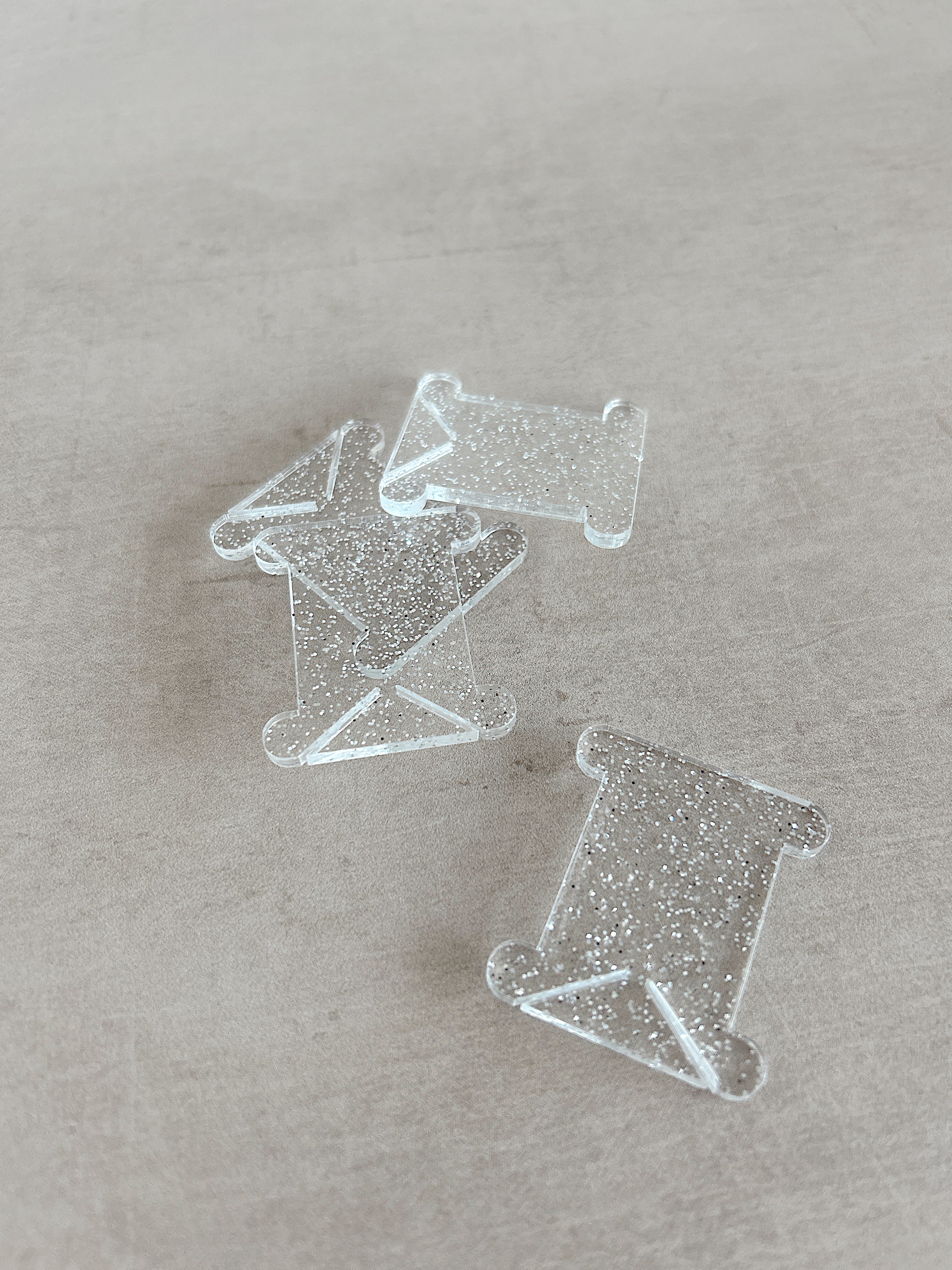 Clear Glitter Acrylic Bobbins