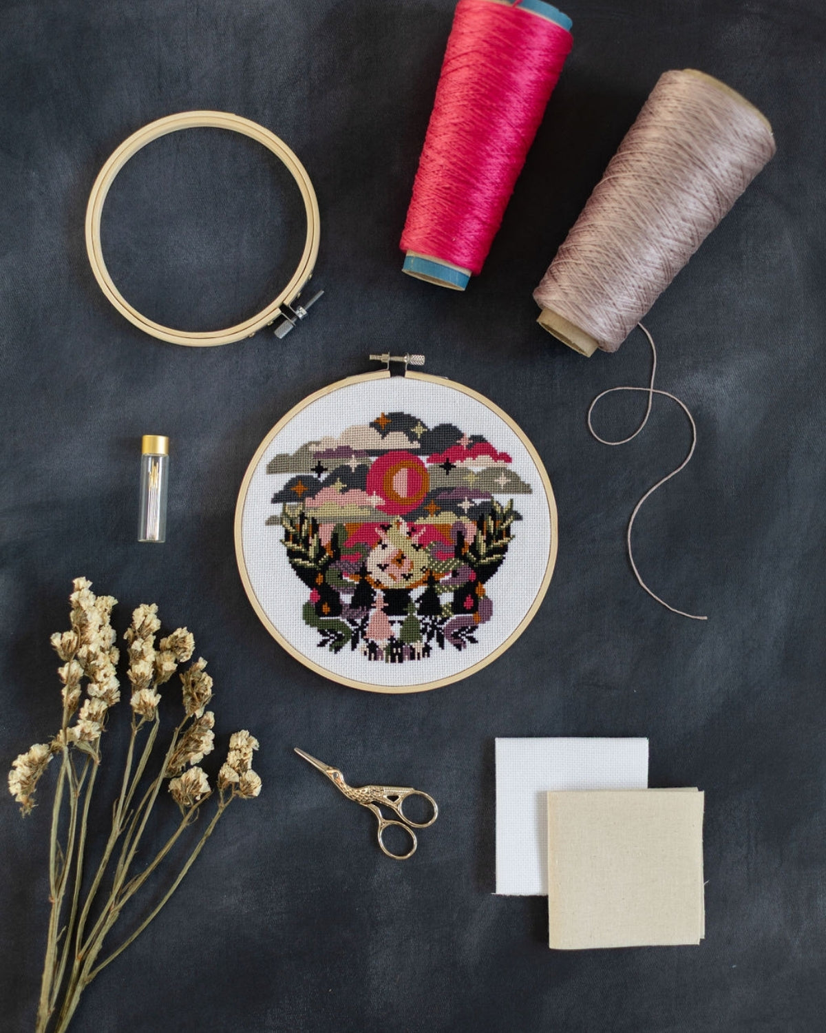 'Under A Blood Moon' Cross Stitch Kit