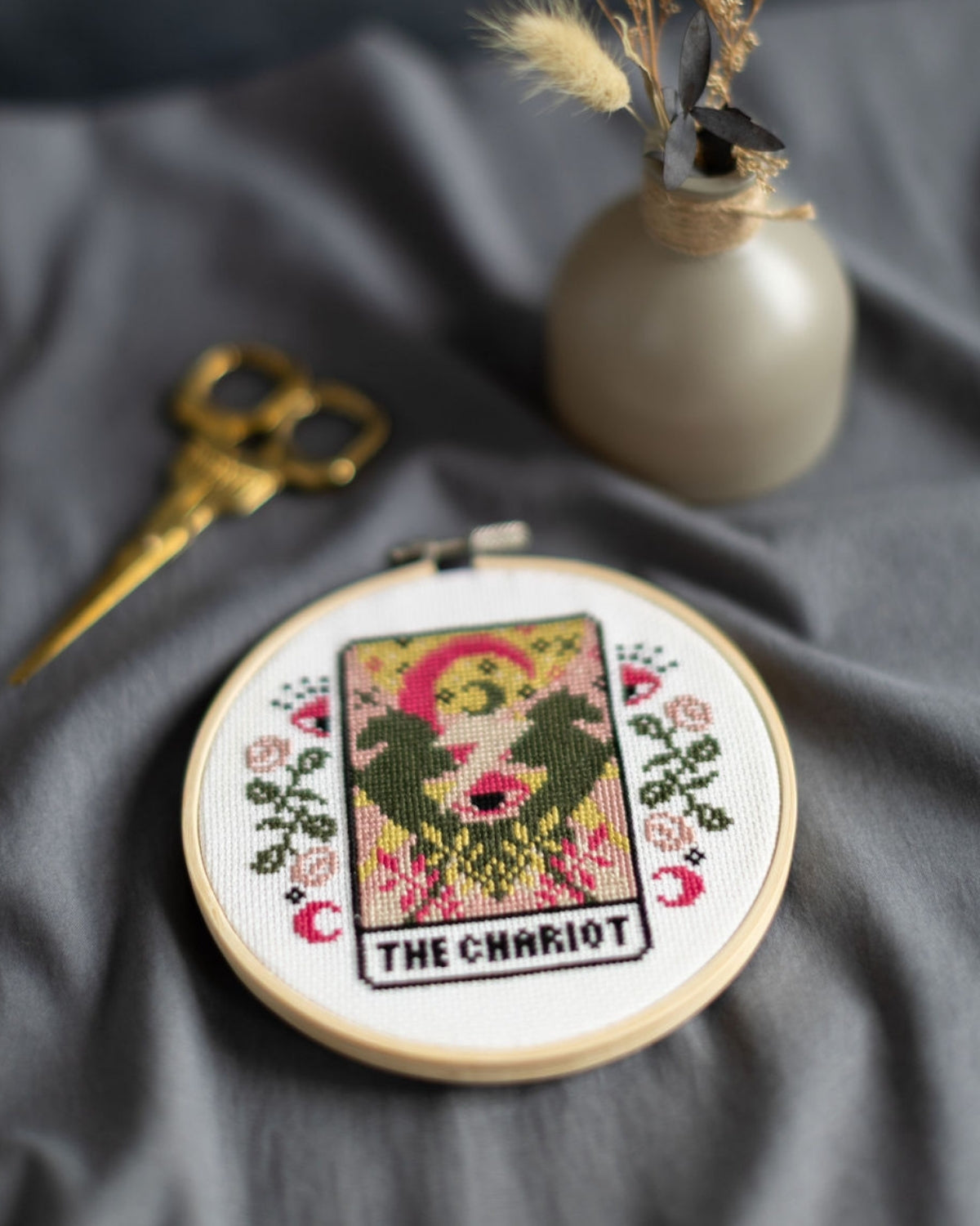 chariot tarot cross stitch design