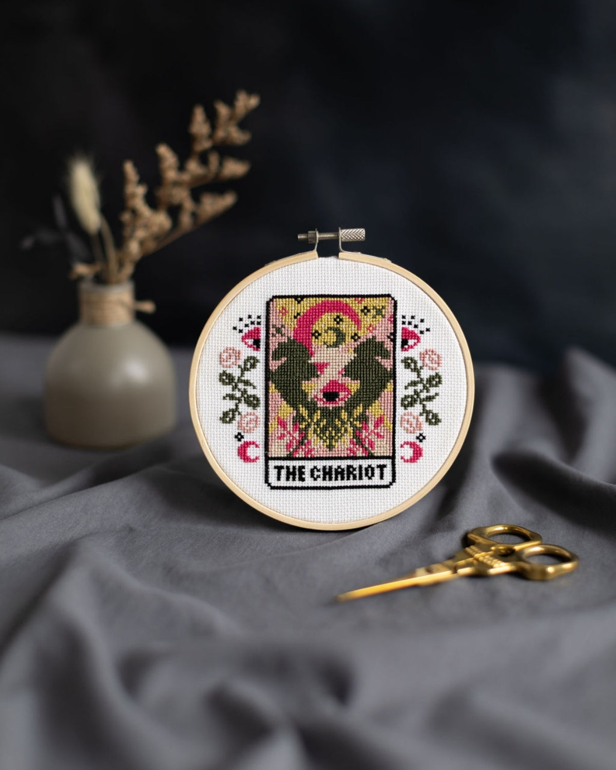 chariot tarot cross stitch design