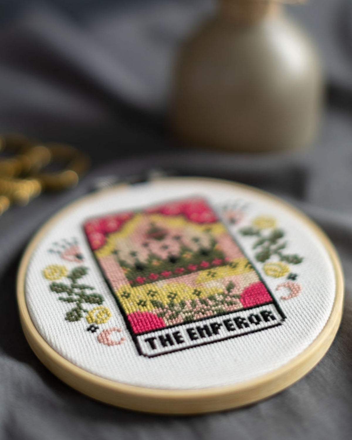 emperor tarot cross stitch design