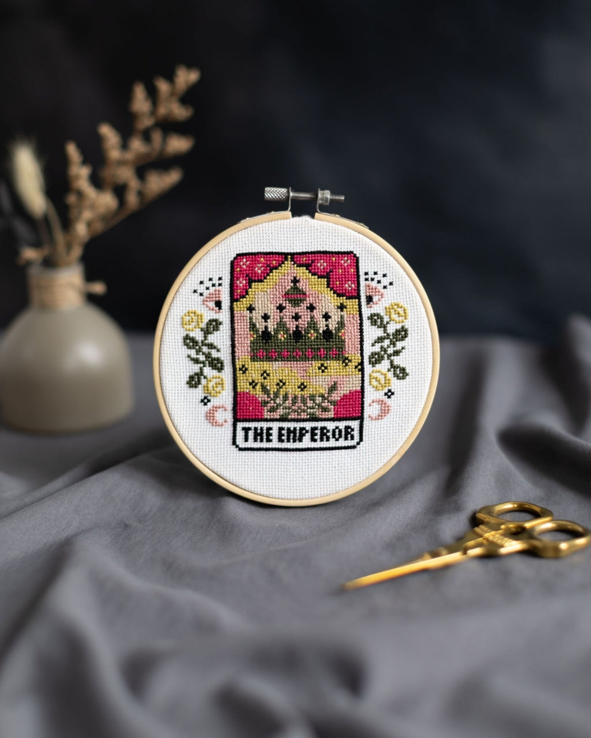 emperor tarot cross stitch design