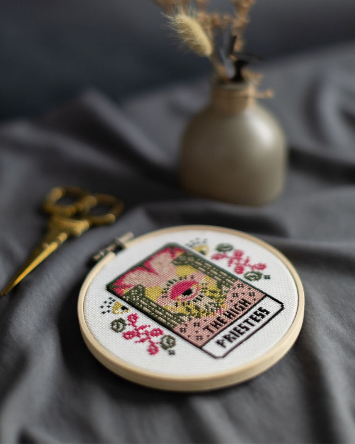 high priestess tarot cross stitch design