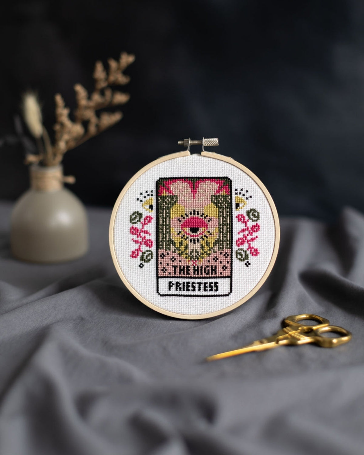 high priestess tarot cross stitch design