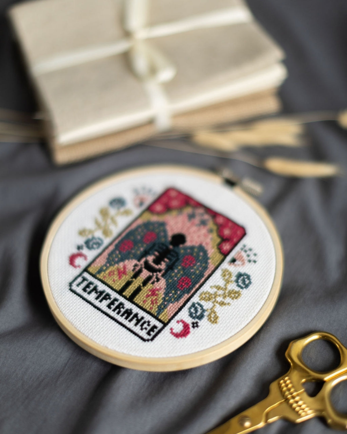 Temperance tarot cross stitch design