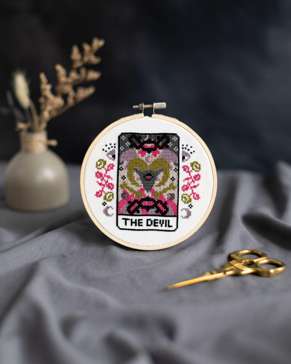 The devil tarot cross stitch design