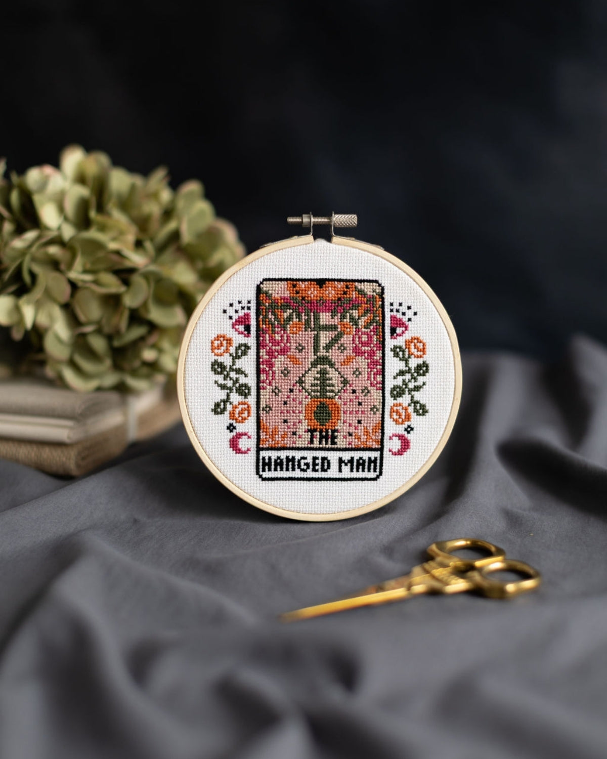 The Hanged Man tarot cross stitch design