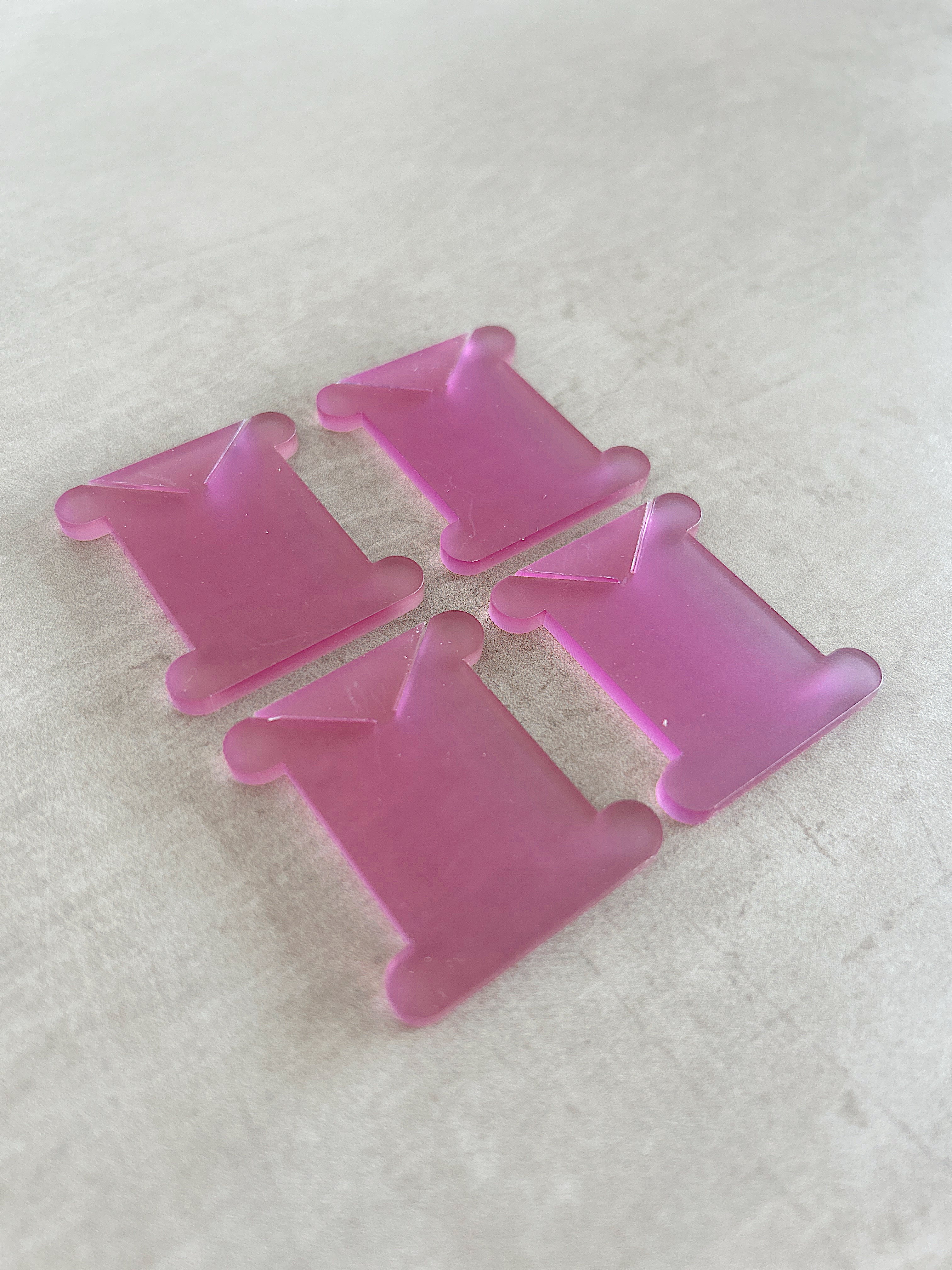 Pink Frosted Acrylic Bobbins