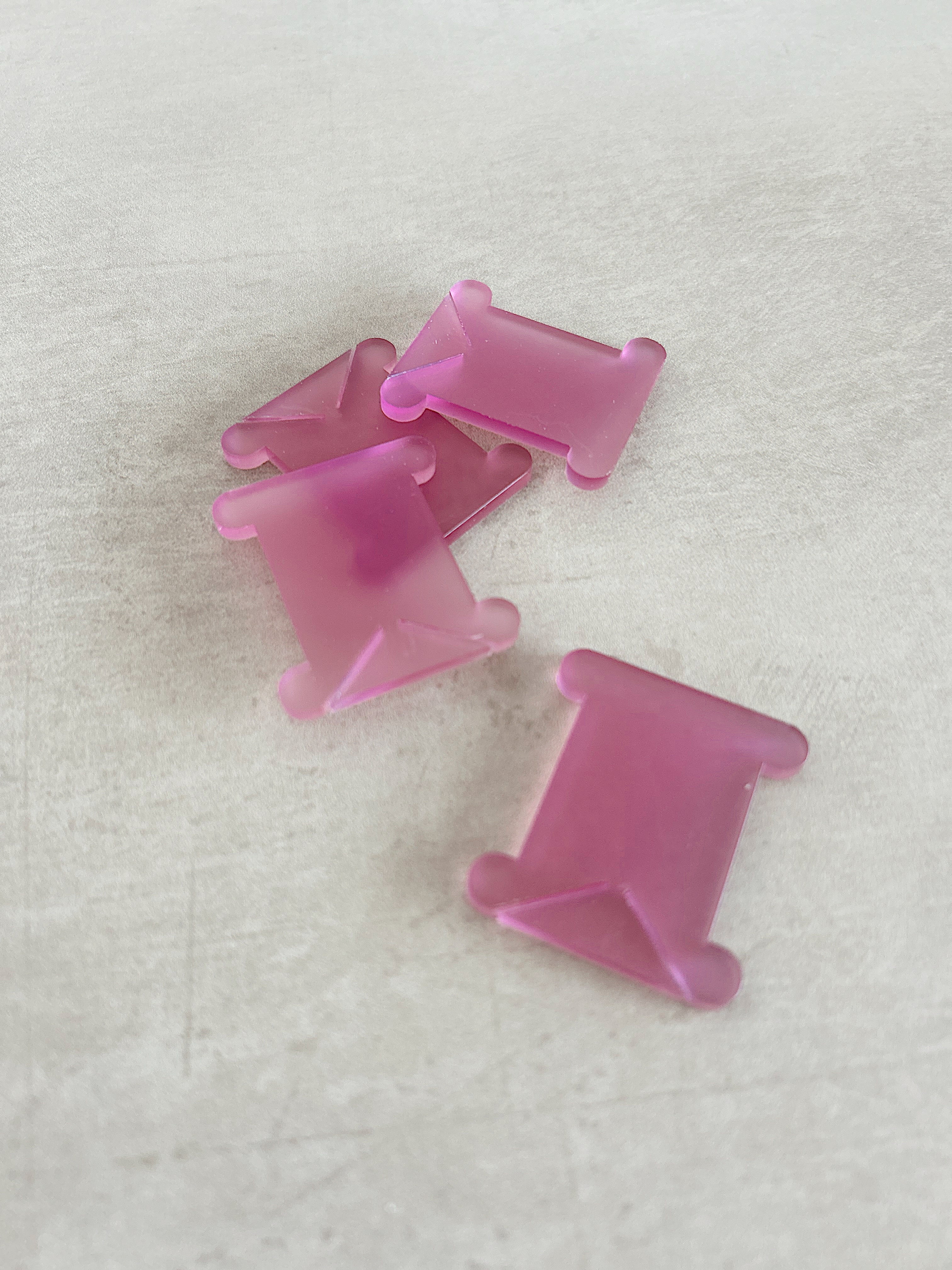 Pink Frosted Acrylic Bobbins