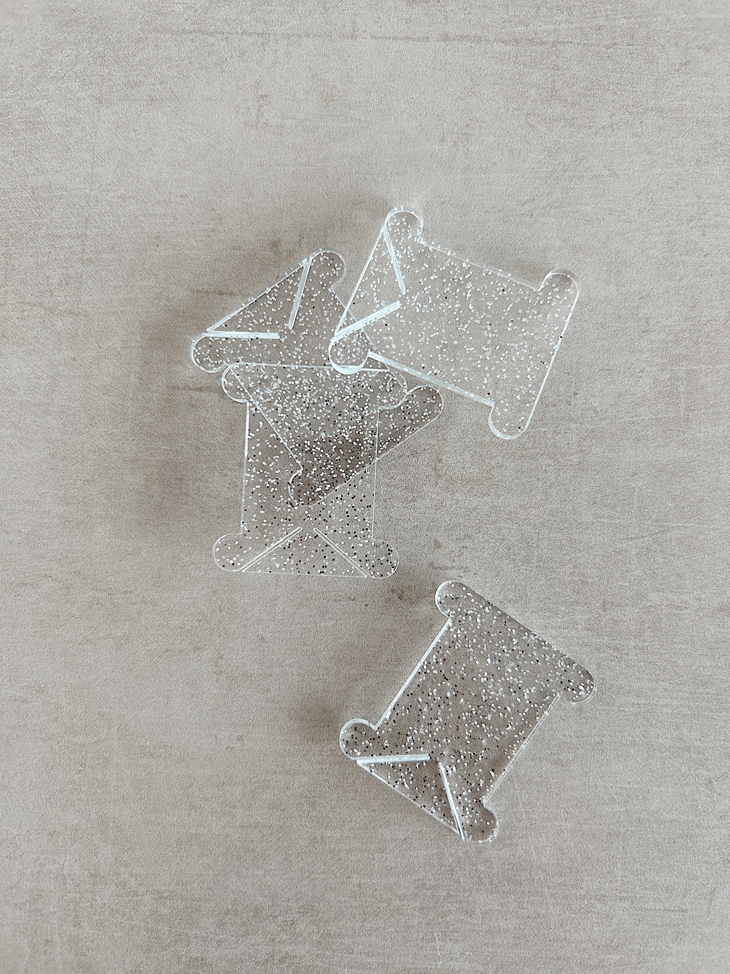 Clear Glitter Acrylic Bobbins