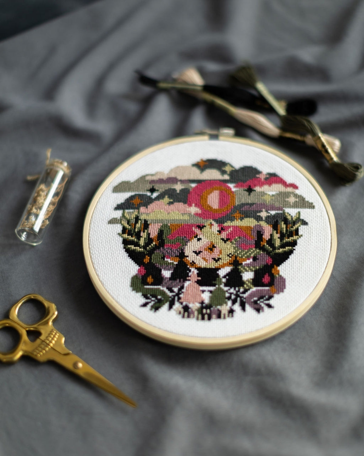 'Under A Blood Moon' Cross Stitch Kit